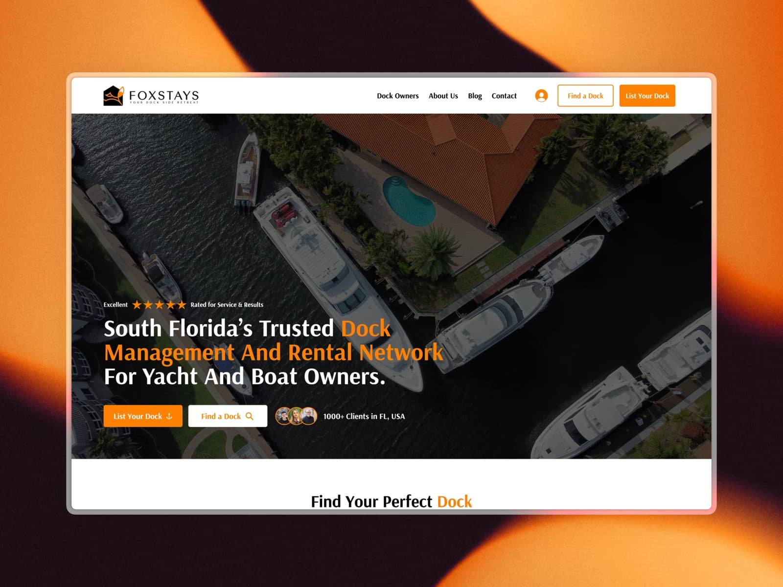 Dock rental website after the Zenith rebuild